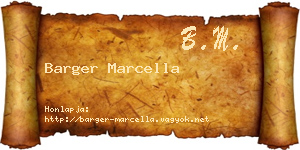 Barger Marcella névjegykártya